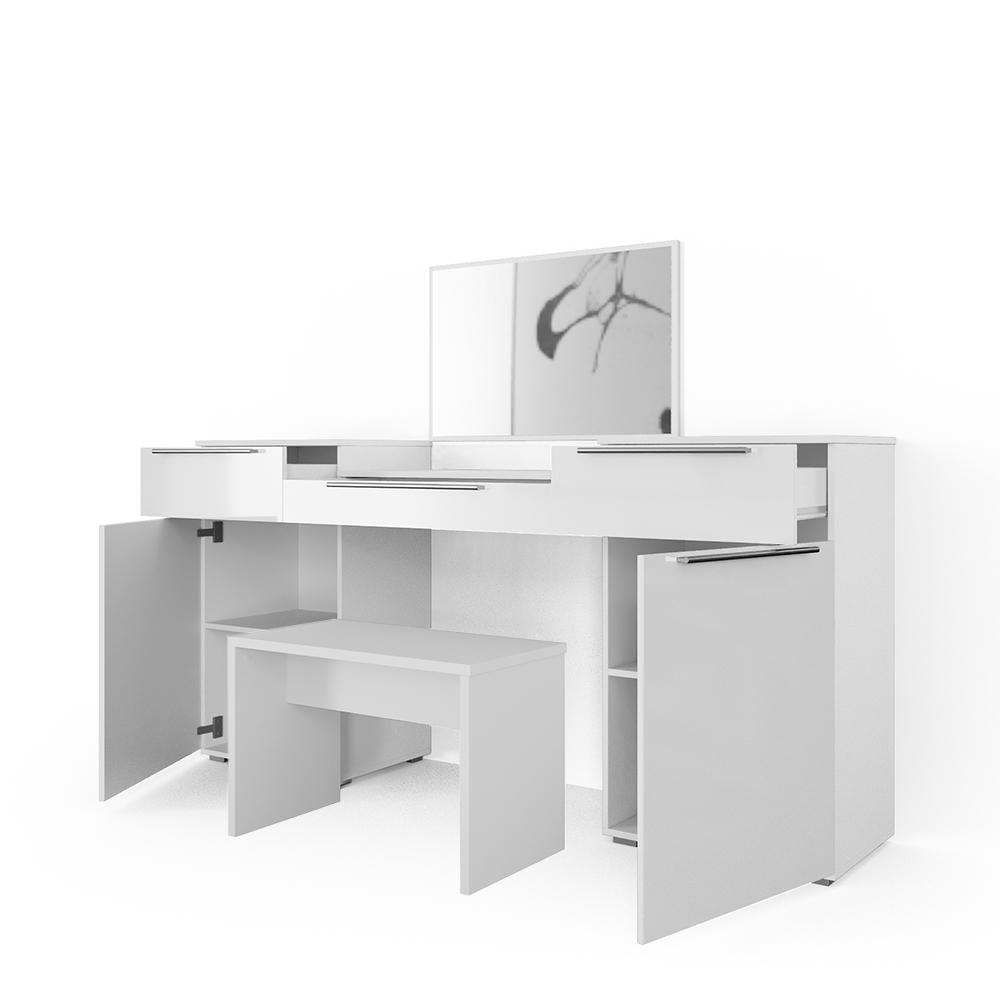 Туалетний столик Vicco Lilli з лавкою 190x90 Білий глянець - фото 2 Туалетний столик Vicco Lilli з лавкою 190x90 Білий глянець - фото 2