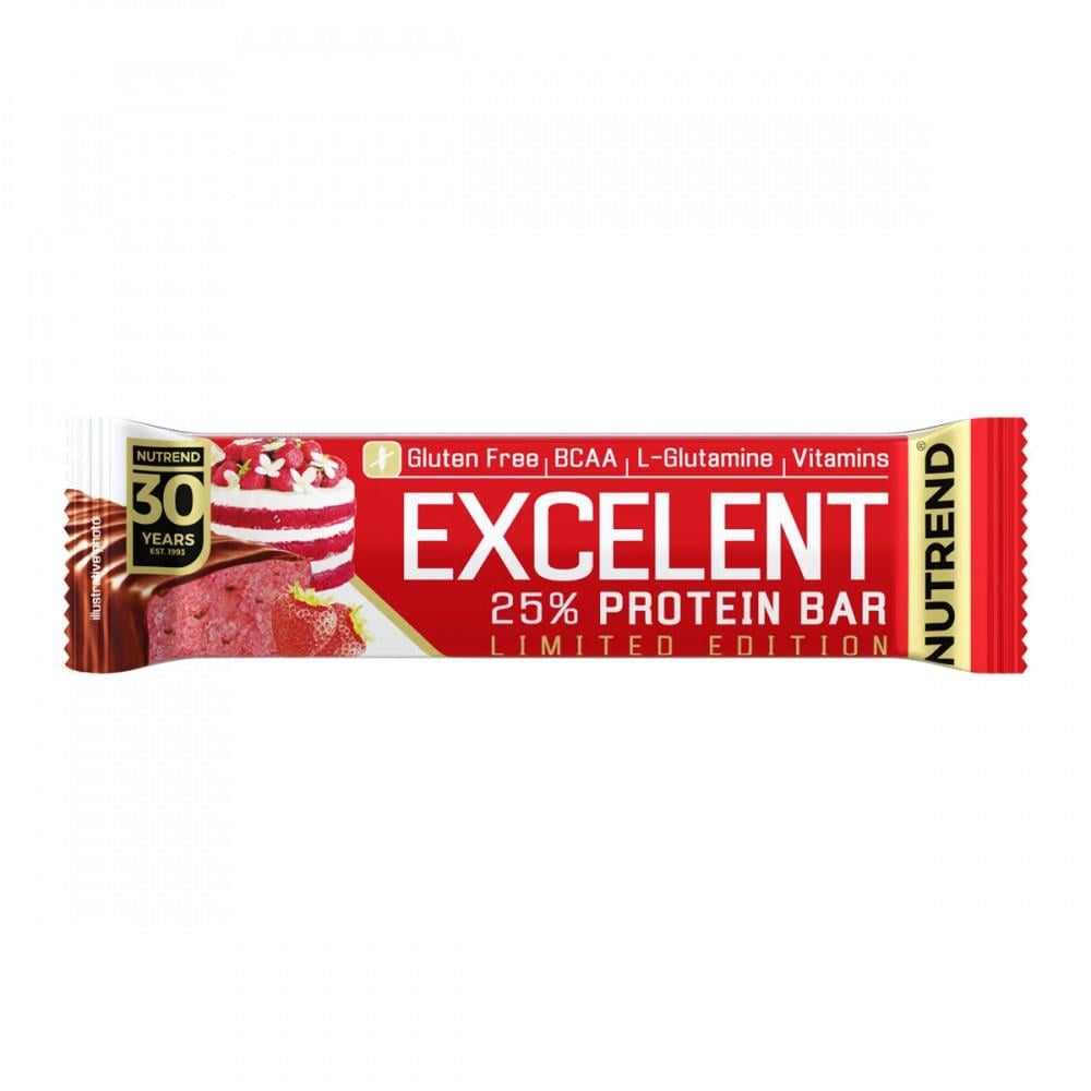 Батончик протеїновий NUTREND Excelent Protein bar полуничний чізкейк 85 г