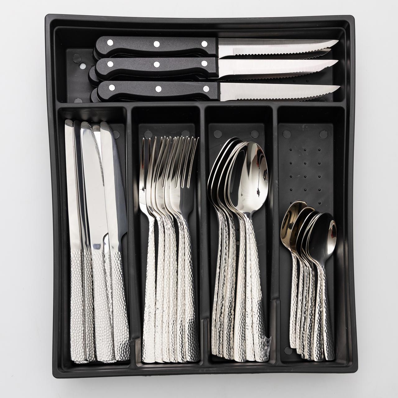 Набор столовых приборов в футляре на 6 человек в футляре 30 пр. Серебристый - фото 7 Набор столовых приборов в футляре на 6 человек в футляре 30 пр. Серебристый - фото 7