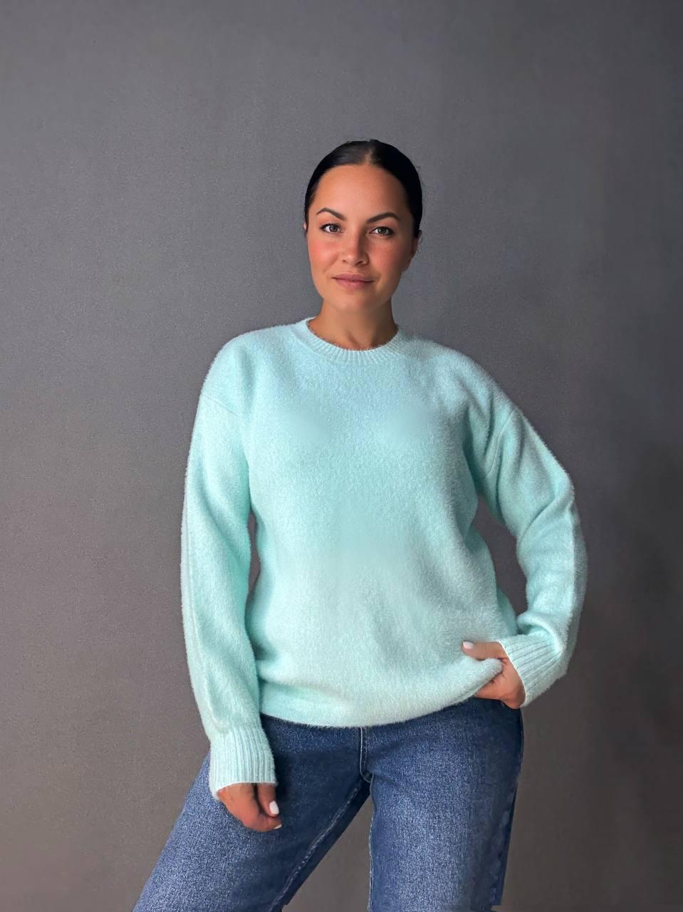 Свитер женский Fancy Matinee 5977 ангора базовый OS Мятный (5039) - фото 4 Свитер женский Fancy Matinee 5977 ангора базовый OS Мятный (5039) - фото 4