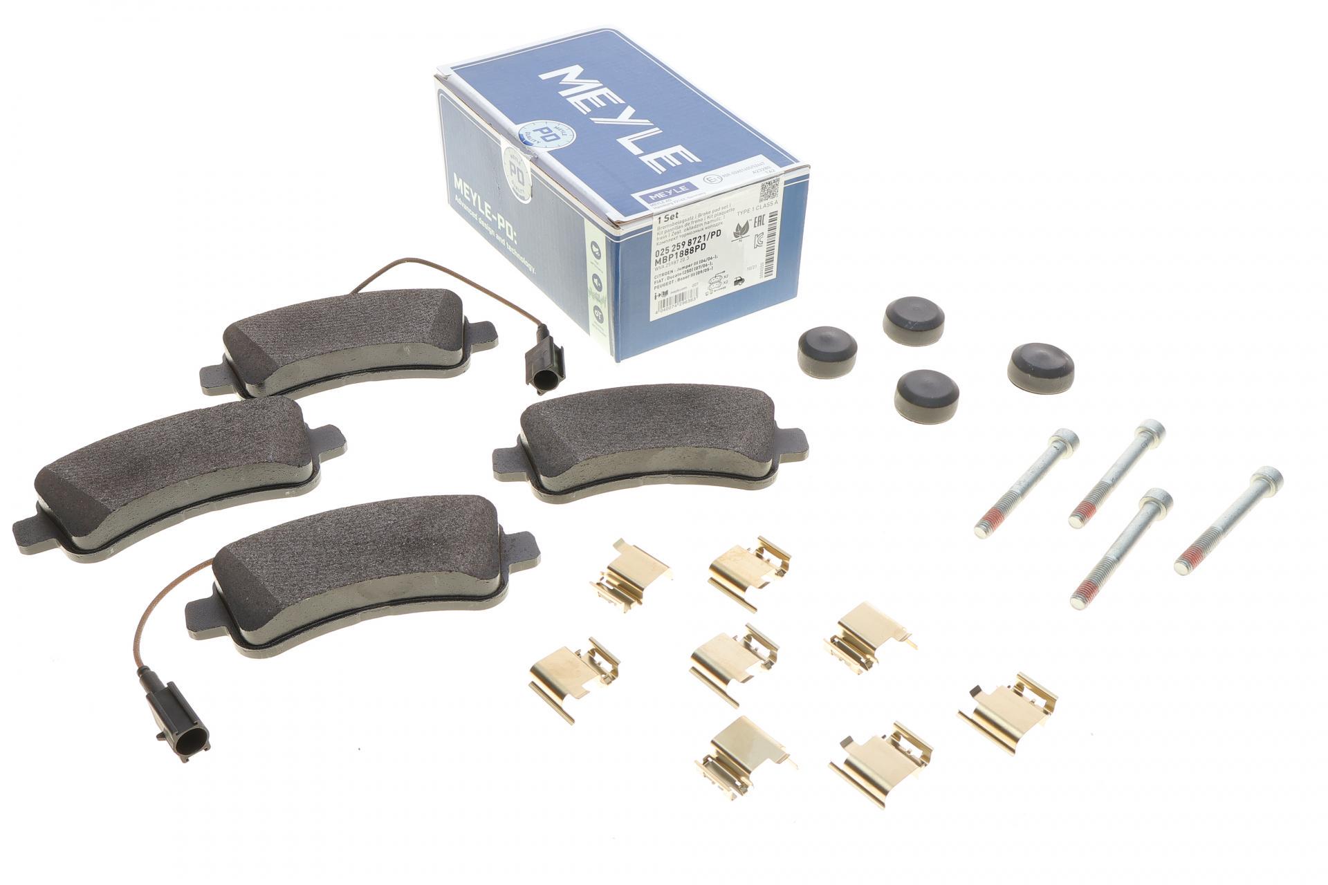 Колодки гальмівні задні Meyle Citroen Jumper/Peugeot Boxer 3.0 HDi 10- (025 259 8721/PD)