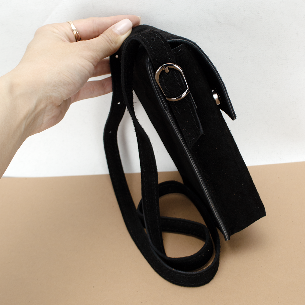 Сумка для телефону жіноча Virginia Conti 03804 замшева Чорний (2401848045) - фото 3