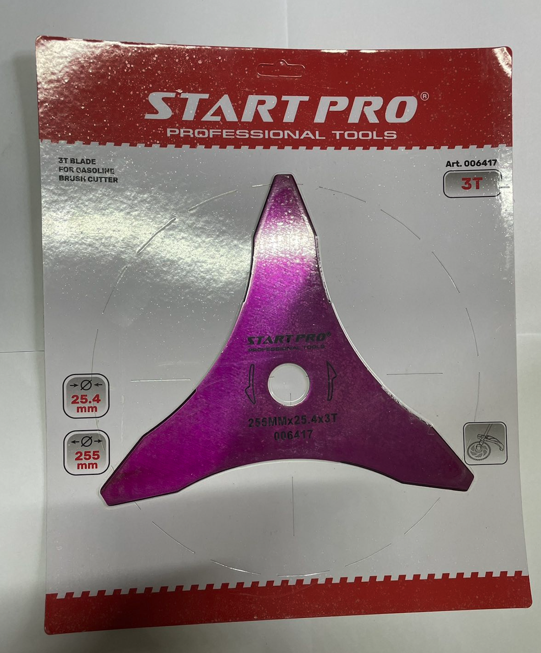 Нож к садовому триммеру Start Pro 6417 3-лопасти двухсторонний 255х25,4 мм
