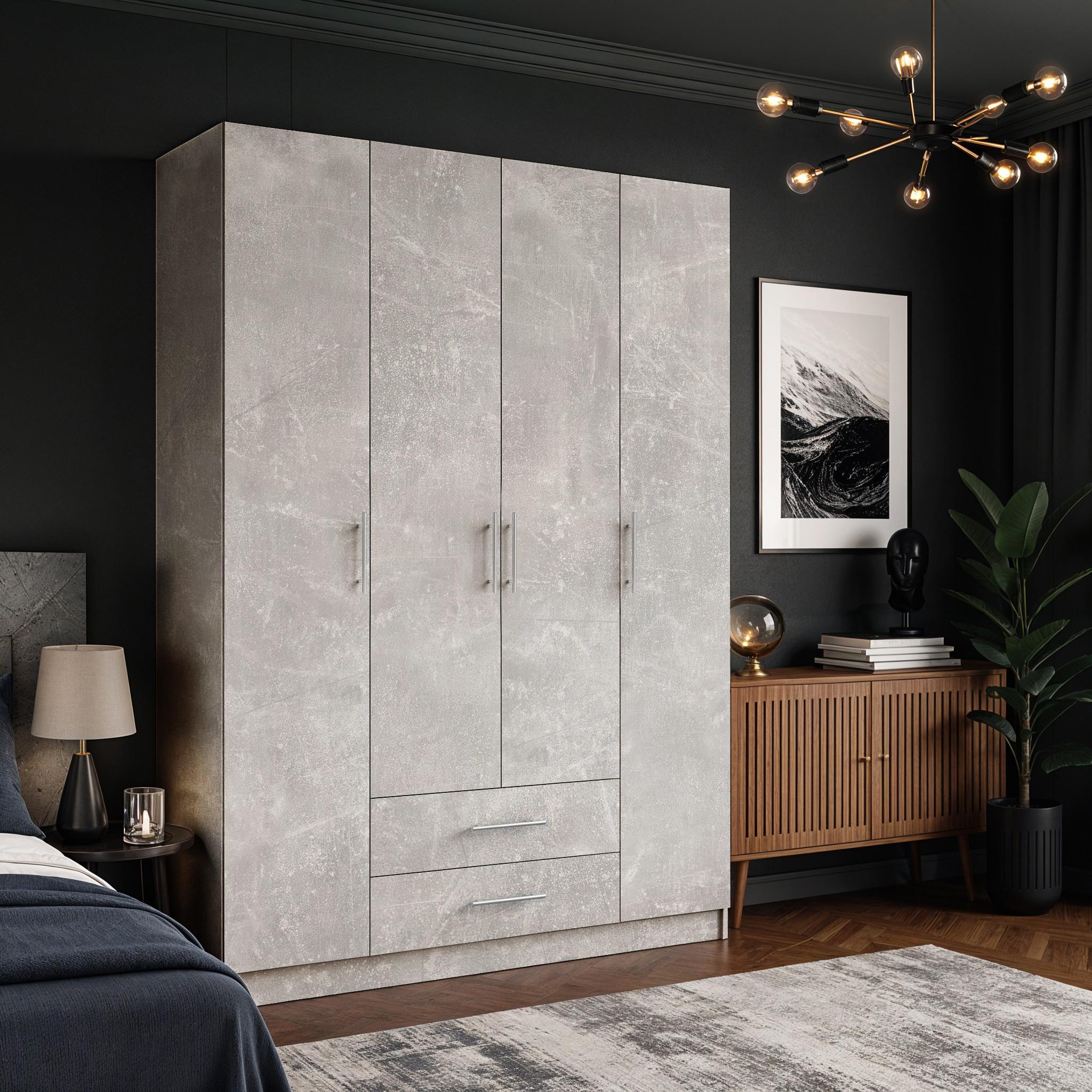 Шкаф для одежды Standart 2+4 1286x416x1900 мм Бетон