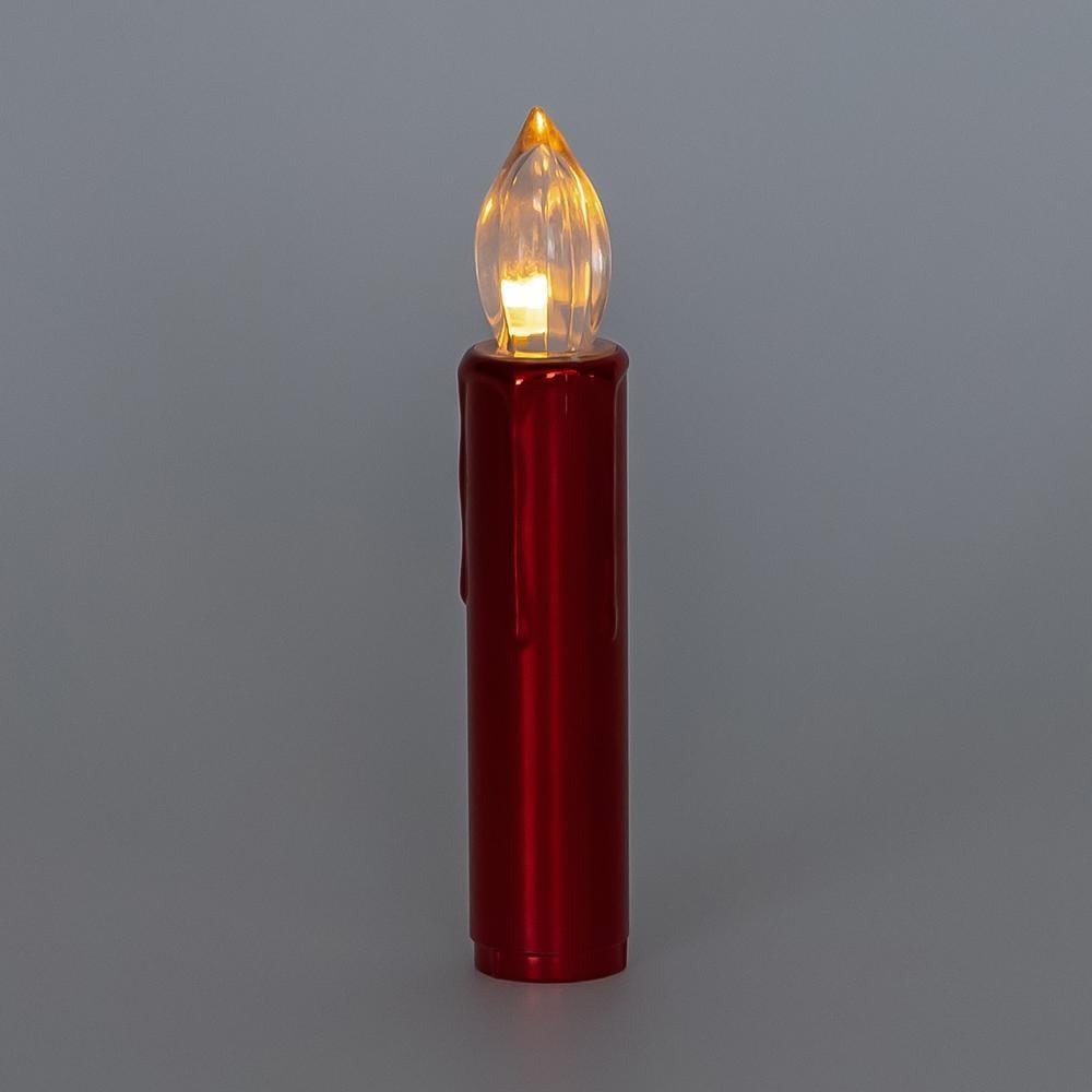 Набор свечей LED с клипсами на елку 10 см 10 шт. Красный