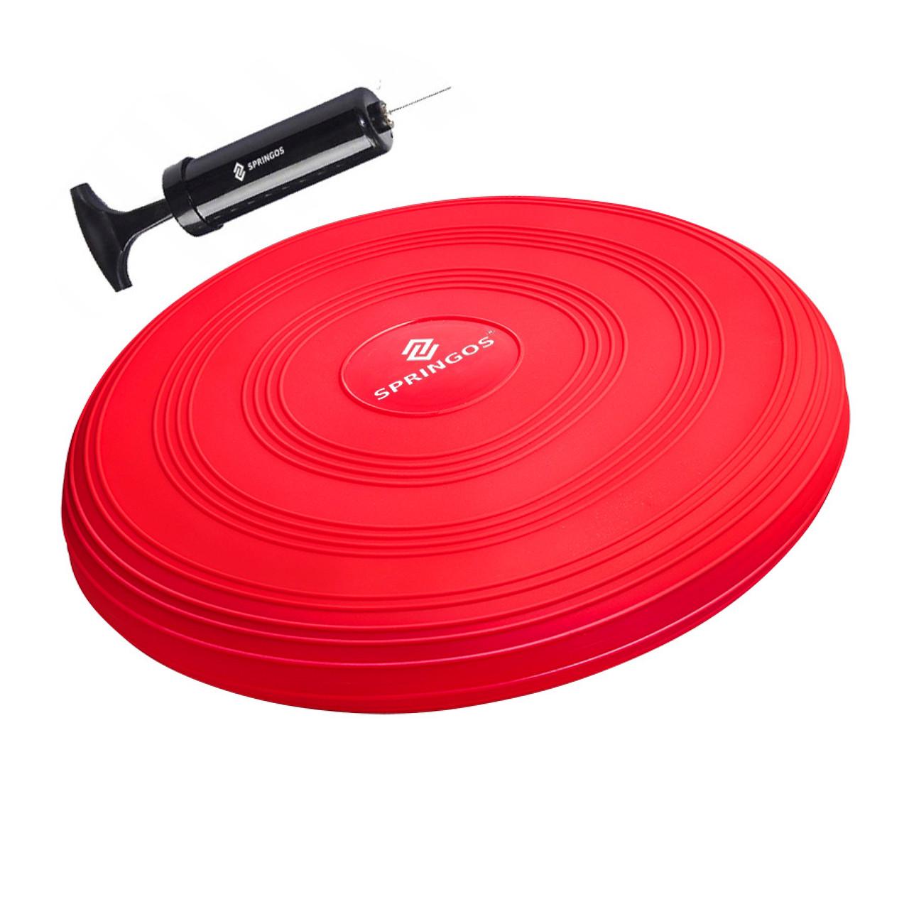 Балансировочная подушка Springos PRO FA0085 сенсомоторная массажная Red