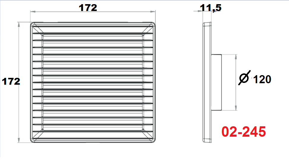 Решітка вентиляційнa AirRoxy AKUSzS пластикова 170x170 мм 120 мм White (02-245) - фото 2