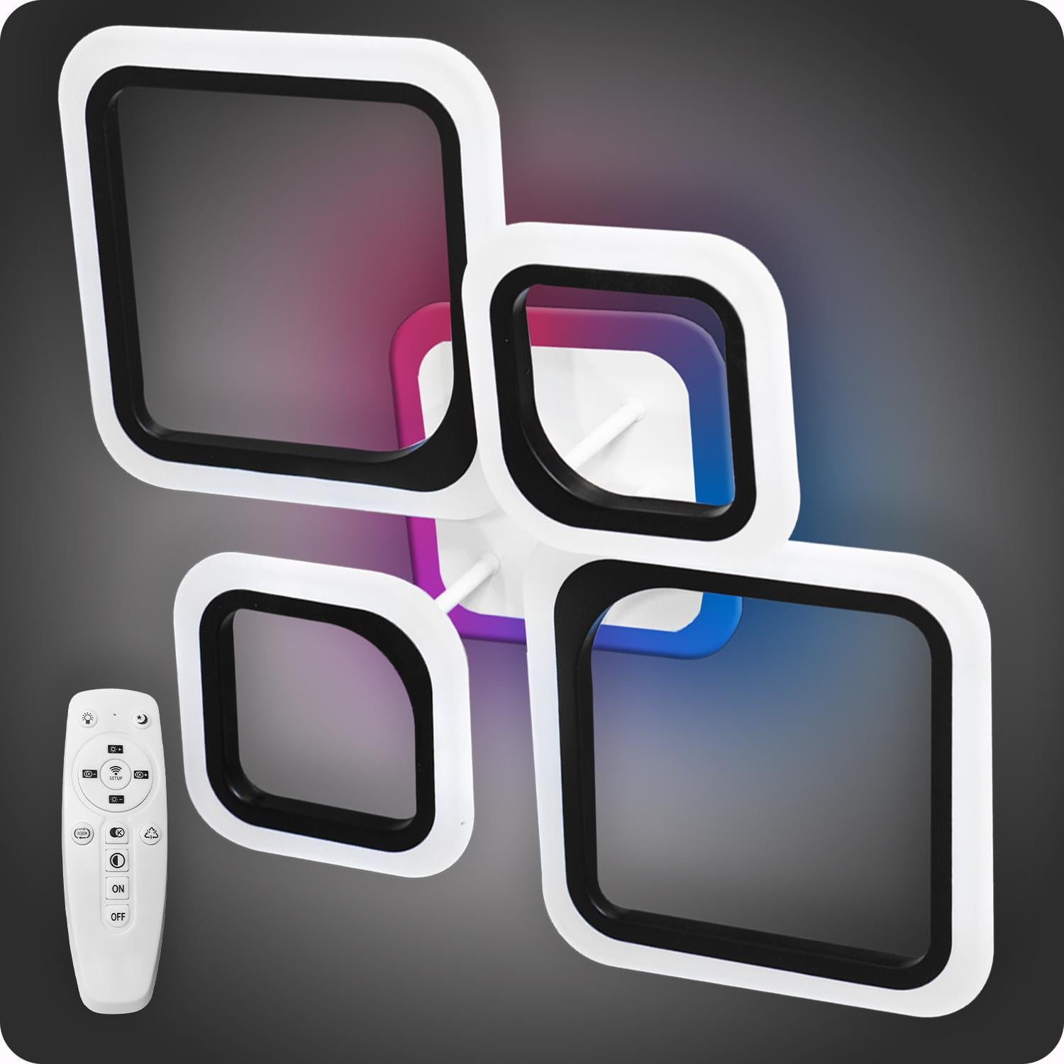 Люстра светодиодная 517 Dlight 3color с пультом 62 Вт Черный (02112)