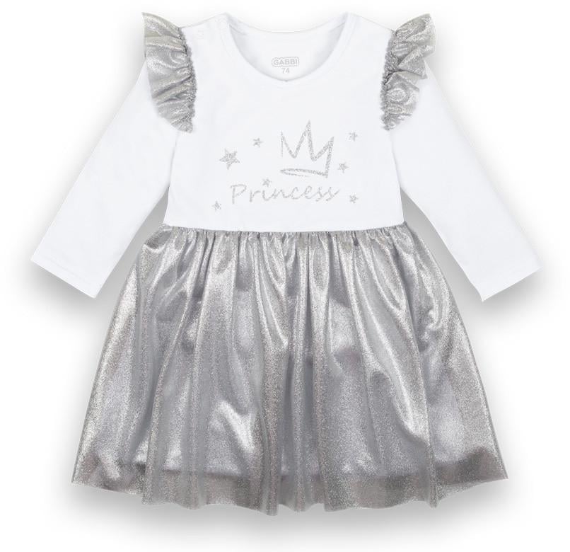 Платье детское хлопковое теплое для девочки Gabbi PL-20-30 80 см Белый (12580)