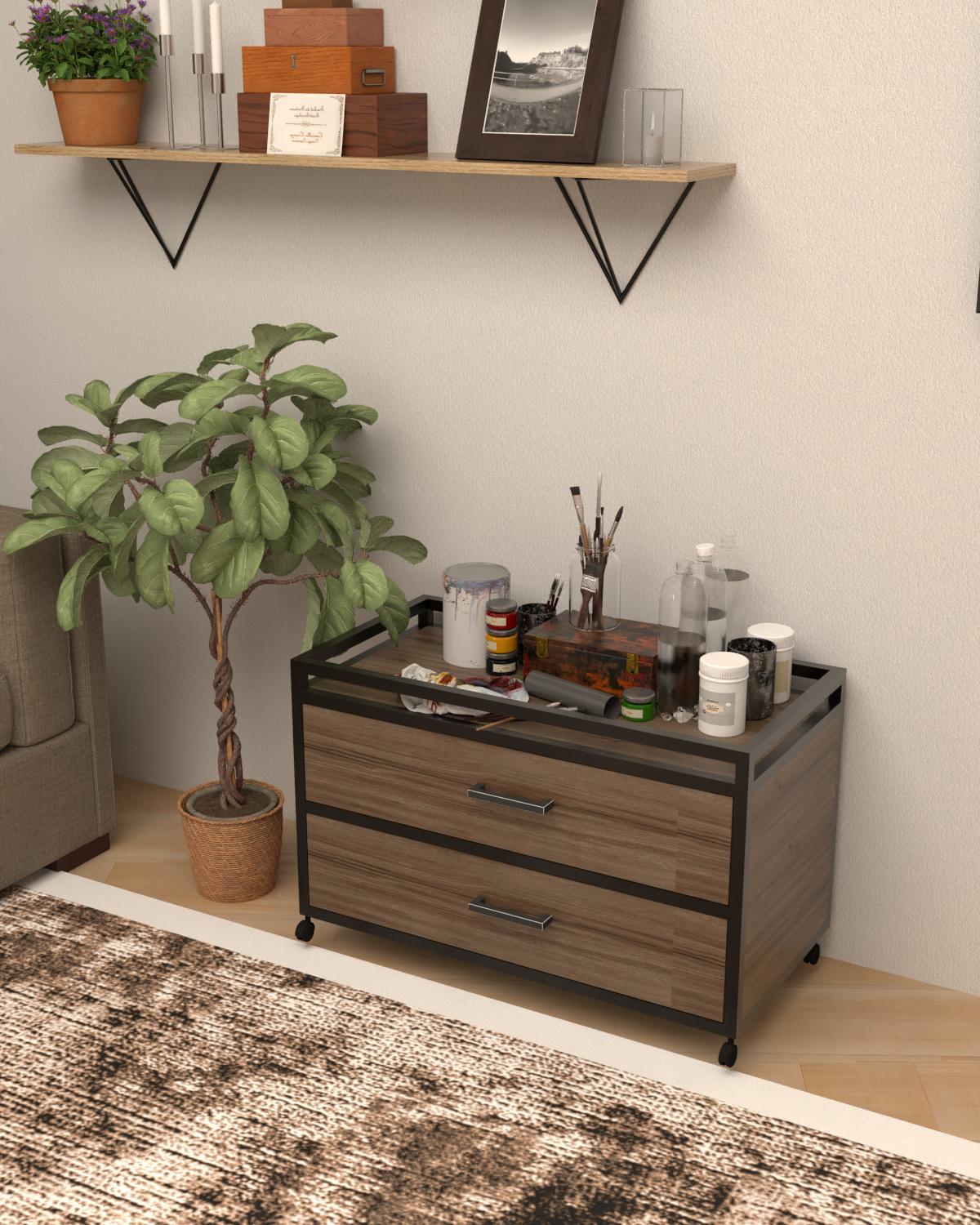 Тумба универсальная мобильная EcoLoft Модус DSP-1509-4 в стиле Лофт Монтеверде (36293148)