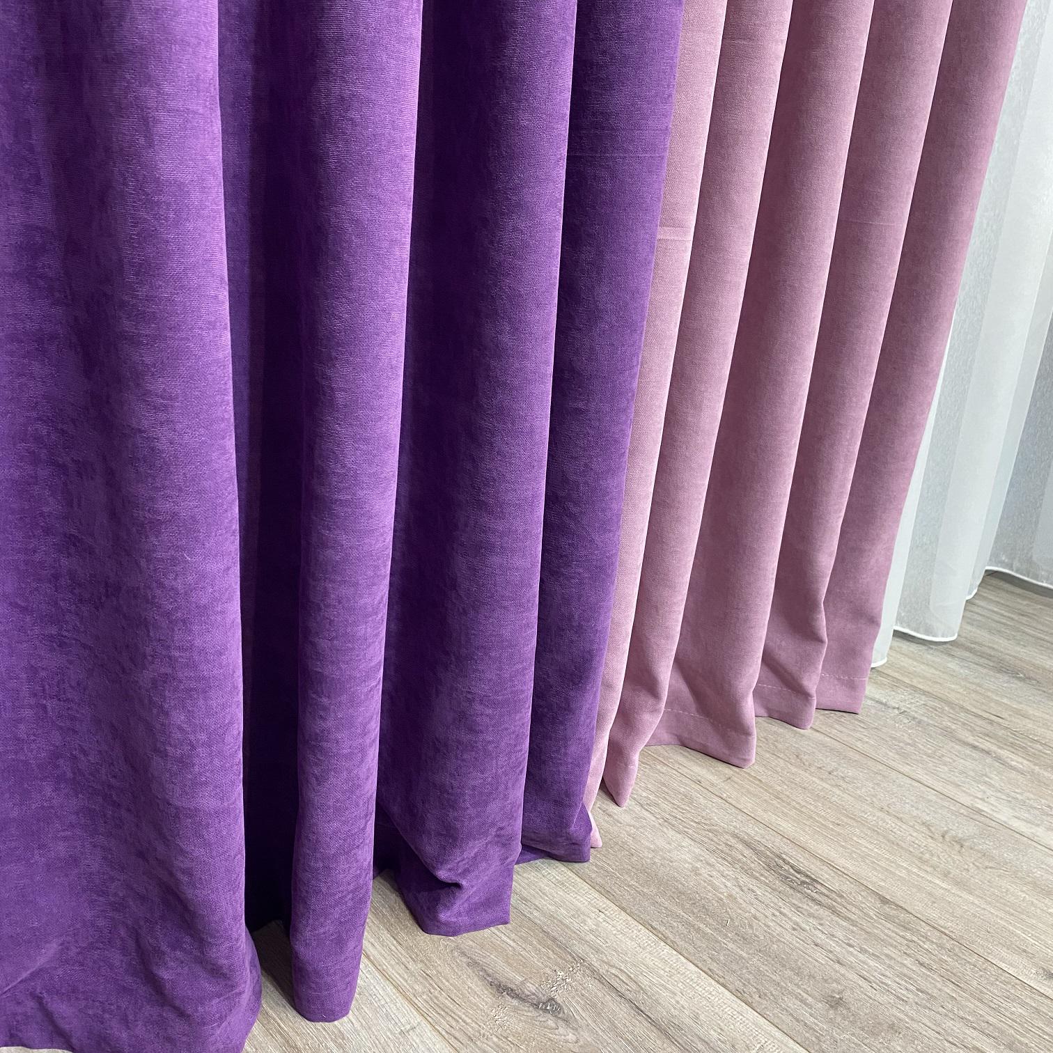 Штори мікровелюр TG Home Дует №450 1,50х2,70 м Фіолетово-рожевий (450-98/110) - фото 2