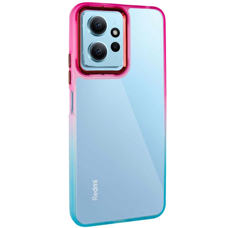 Противоударный Чехол TPU+PC Fresh sip series для Xiaomi Redmi Note 12 4G Бирюзовый/Розовый