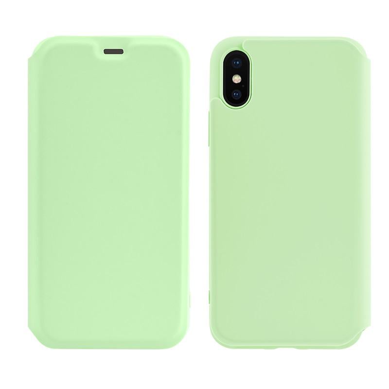 Чехол-книга Hoco Colorful series liquid silicone case для Apple iPhone X / XS Green