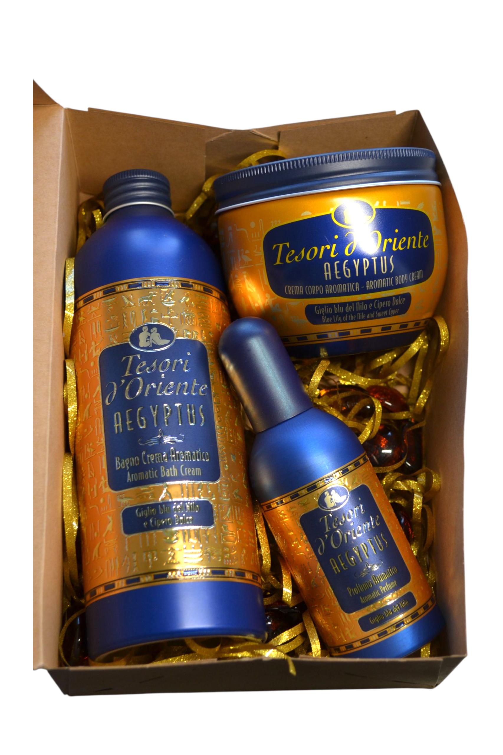 Набір парфумованих засобів Tesori d`Oriente Aegyptus для догляду арома та спа-сеансу 3 позиції в упаковці (011114)