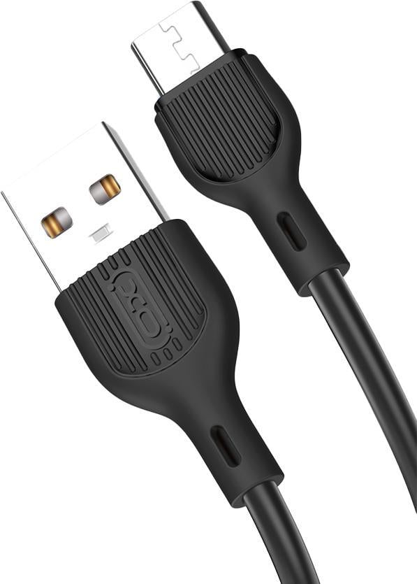 Кабель интерфейсный Xo NB200 USB-microUSB 1 м Black (27524)