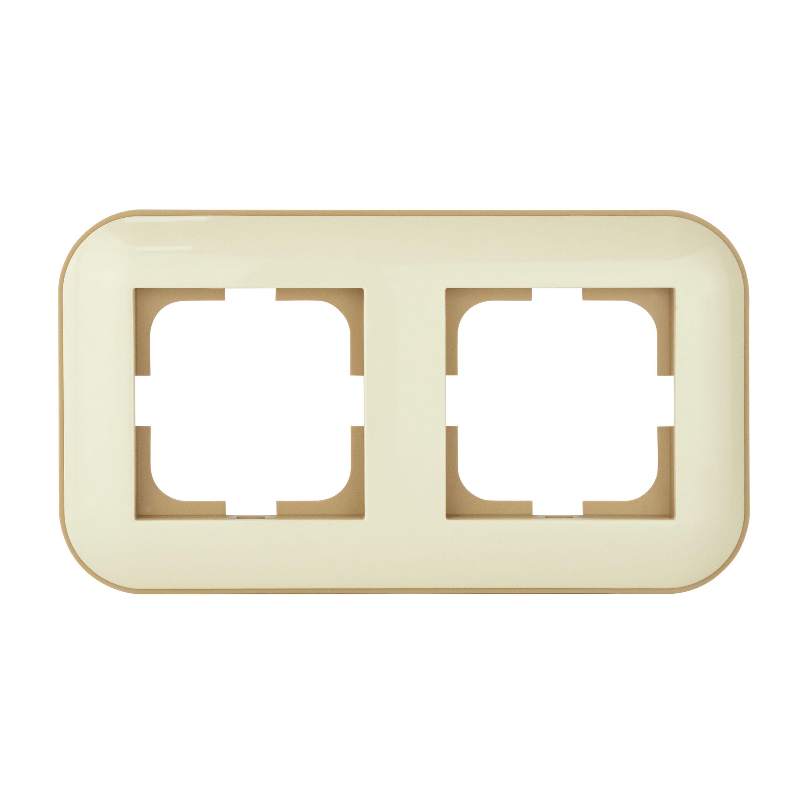 Рамка на 2 секції Loft Ovivo Electric Кремовий/крафтовий