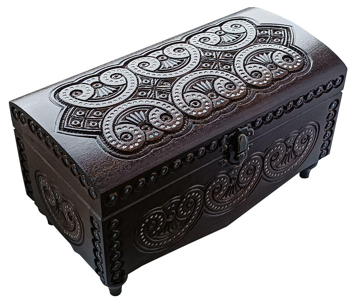 Шкатулка деревянная ручной работы 21х11 см (1133)