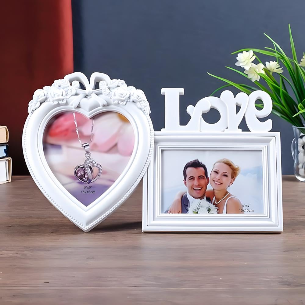 Фоторамка настольная двойная Love 15x15х10x15 см Белый - фото 2