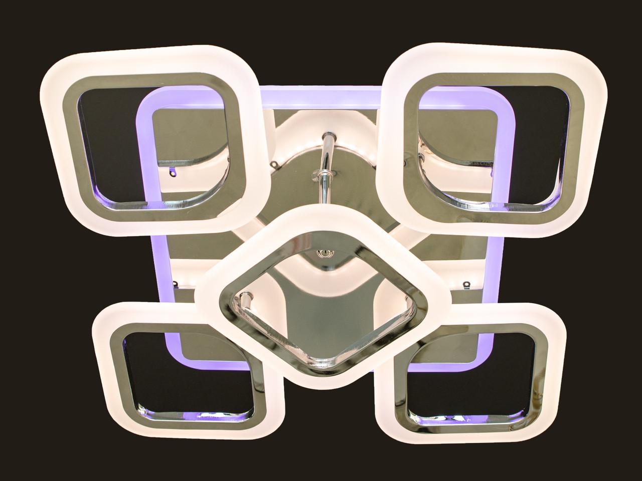 Люстра с пультом и LED подсветкой AS8060-4+1HR-LS 60W на 10 кв.м Хром (1488828983) - фото 2 Люстра с пультом и LED подсветкой AS8060-4+1HR-LS 60W на 10 кв.м Хром (1488828983) - фото 2