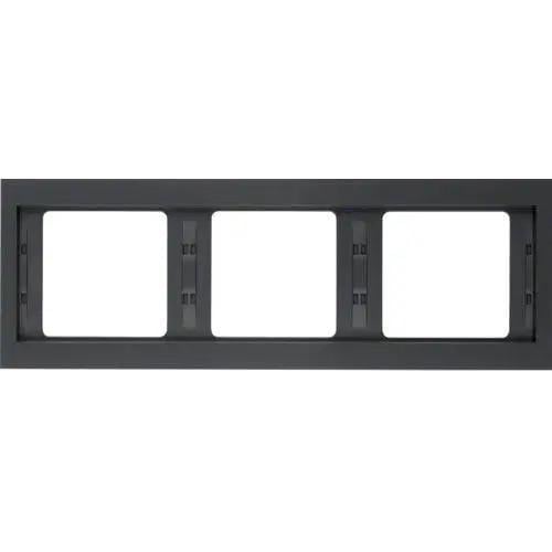 Рамка тройная Hager K.1 горизонтальная Антрацит (28685365)