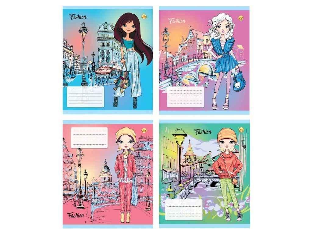 Тетрадь в косую линию Тетрада 12 л. 25 шт. твердая 33102 Fashion (929424)