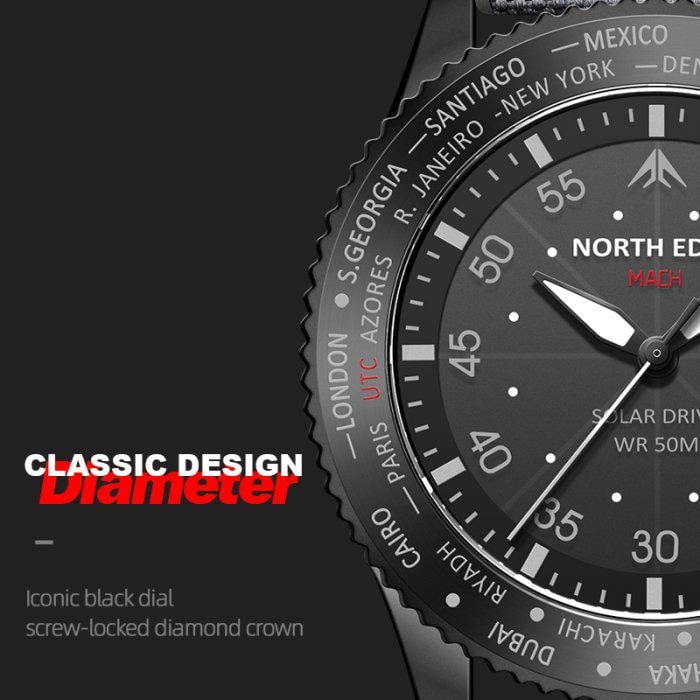 Наручний годинник чоловічий North Edge Mach New Black (1699) - фото 10