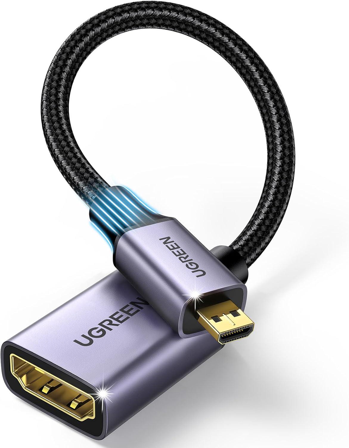 Кабель UGREEN HD149 Micro HDMI-HDMI с нейронной оплеткой 4K/60Гц 0,25 м Серый (10553)