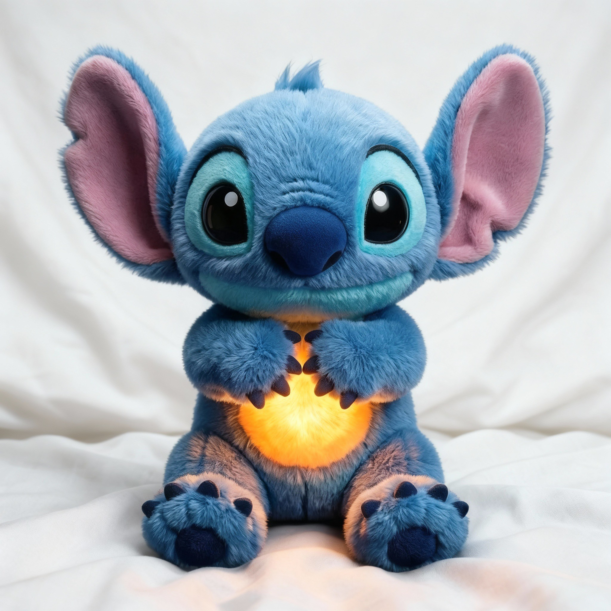 М'яка іграшка інтерактивна для сну малюка Stich Soft Toys Стіч з підсвіткою/музикою та ефектом дихання 35 см Синій (STI34)