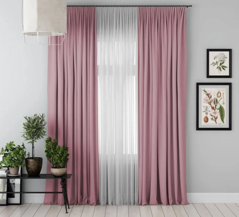 Шторы блекаут 2х2,7 м 2 шт. Пудровый (7015ш)