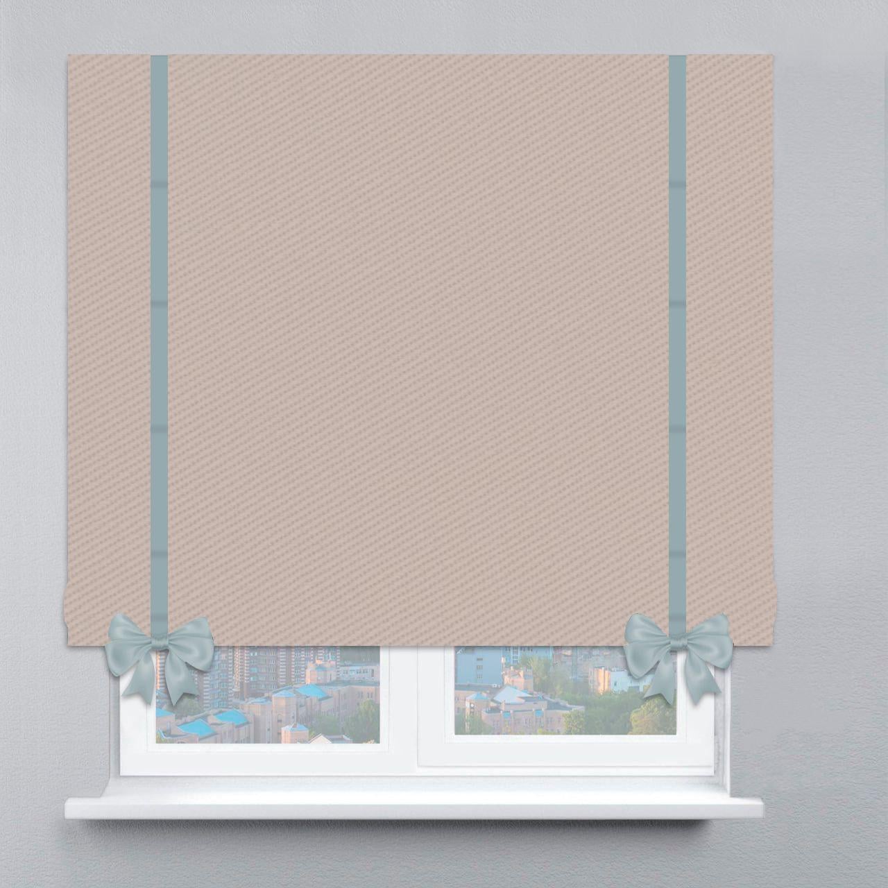 Римская штора блэкаут с лентой и бантом 40х170 см Бежевый