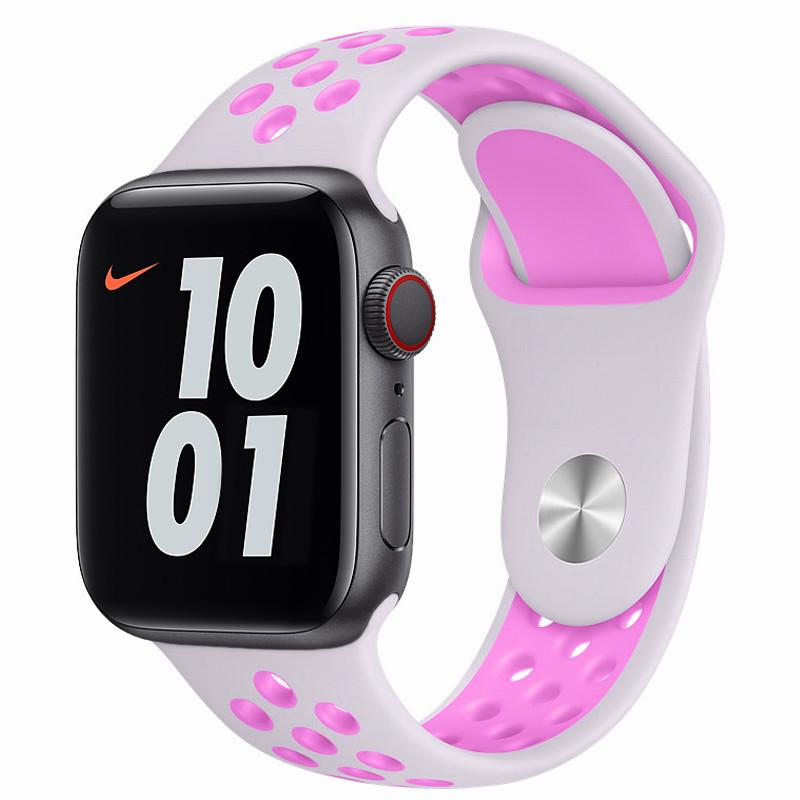 Ремешок для Apple Watch 38-40 mm Nike Sport Band White/Pink (29caa1-864) Ремешок для Apple Watch 38-40 mm Nike Sport Band White/Pink (29caa1-864)
