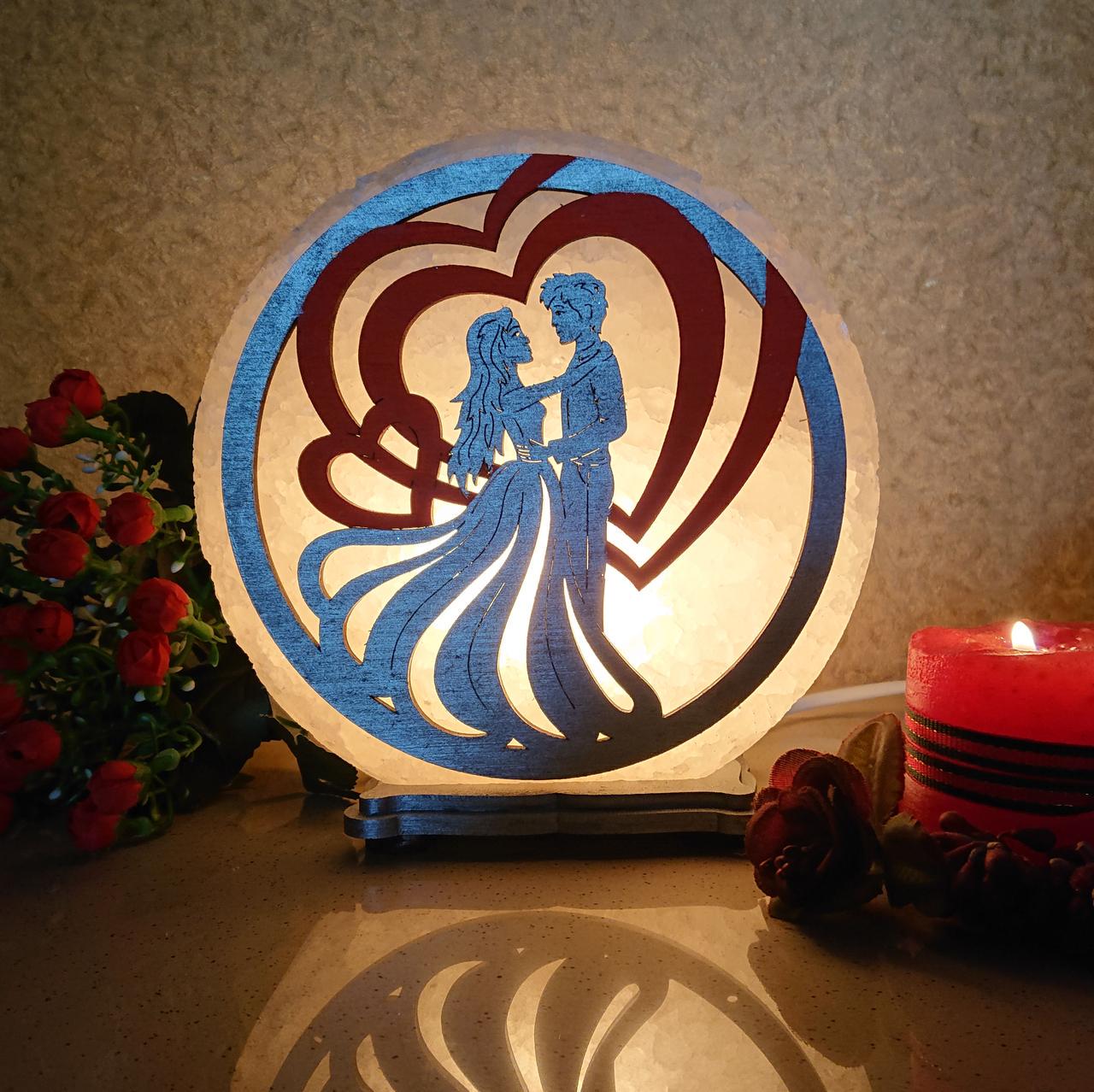 Соляной светильник Пара в сердце - 2 (C-KБ-00010-y)