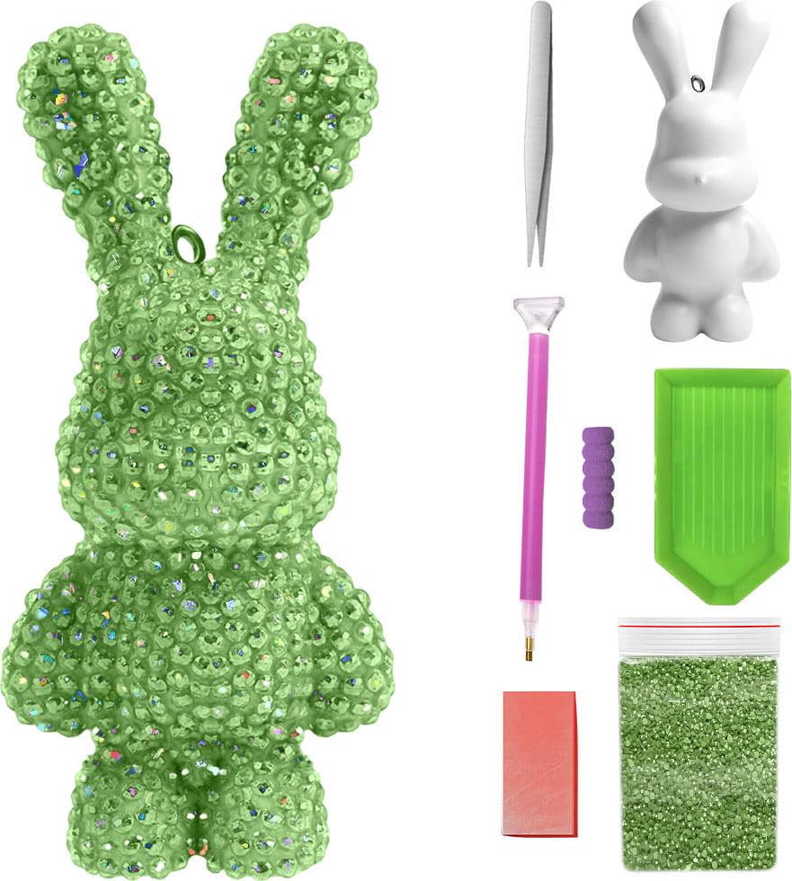 Алмазная мозаика SHLab Зайчик Голограммные Стразы 8 см Green (41371-08)