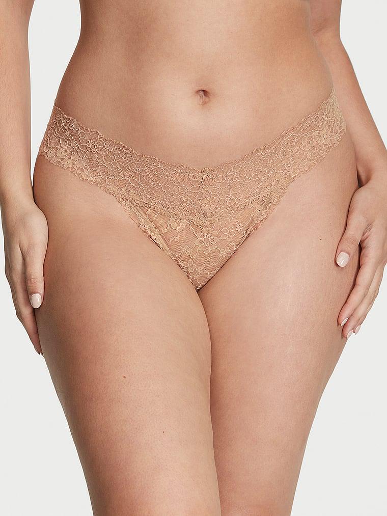 Трусики кружевные Victoria's Secret Logo Cotton Thong Panty Biege S Бежевый (26645360) Трусики кружевные Victoria's Secret Logo Cotton Thong Panty Biege S Бежевый (26645360)