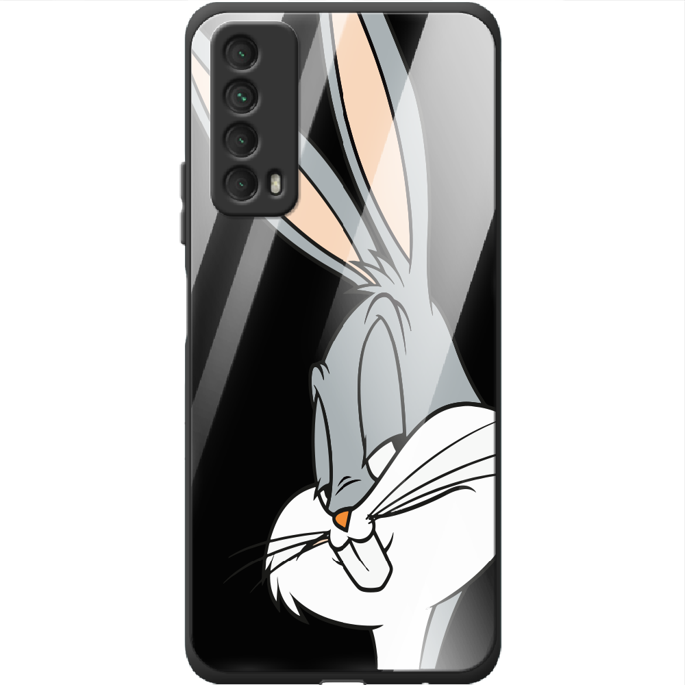 Чехол Boxface Huawei P Smart 2021 Lucky Rabbit Черный силикон со стеклом (41133-bk81-41802)