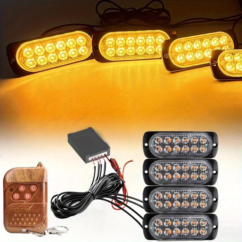 Стробоскоп з пультом керування 12 LED 12-24V комплект 4 шт. Жовтий (4281) - фото 2 Стробоскоп з пультом керування 12 LED 12-24V комплект 4 шт. Жовтий (4281) - фото 2