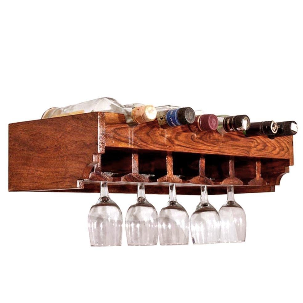 Полка для вина настенная из дерева Корияма Шафран (ПНК-007506)
