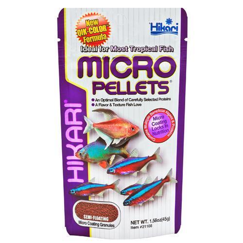 Корм Hikari Tropical Micro Pellets для аквариумных рыбок 2,5-3-5 см/микрогранула ~0,8 мм/45 г медленно-тонучий (21108)