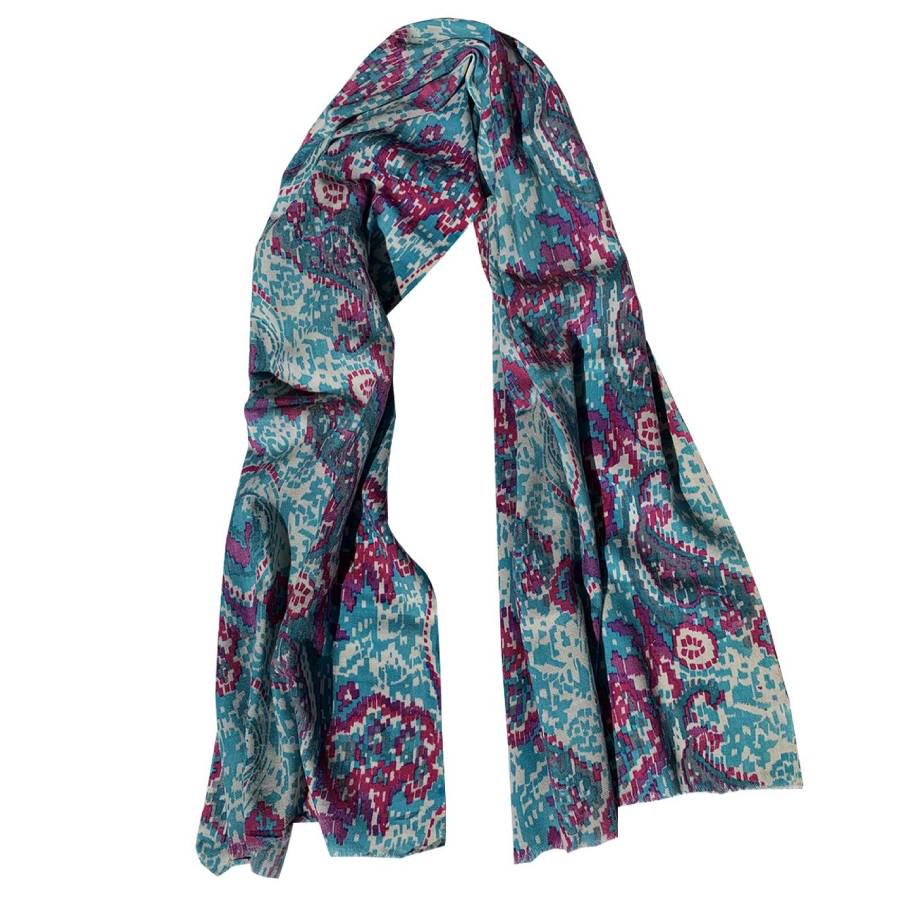 Шарф Silk Route из натуральной шерсти Голубой (1059)