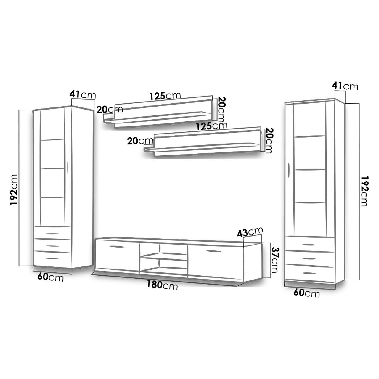 Стенка в гостиную комплект Сama Soho 4 из ламинированной ДСП/МДФ без подсветки Белый матовый/Черный глянец (22260) - фото 2 Стенка в гостиную комплект Сama Soho 4 из ламинированной ДСП/МДФ без подсветки Белый матовый/Черный глянец (22260) - фото 2