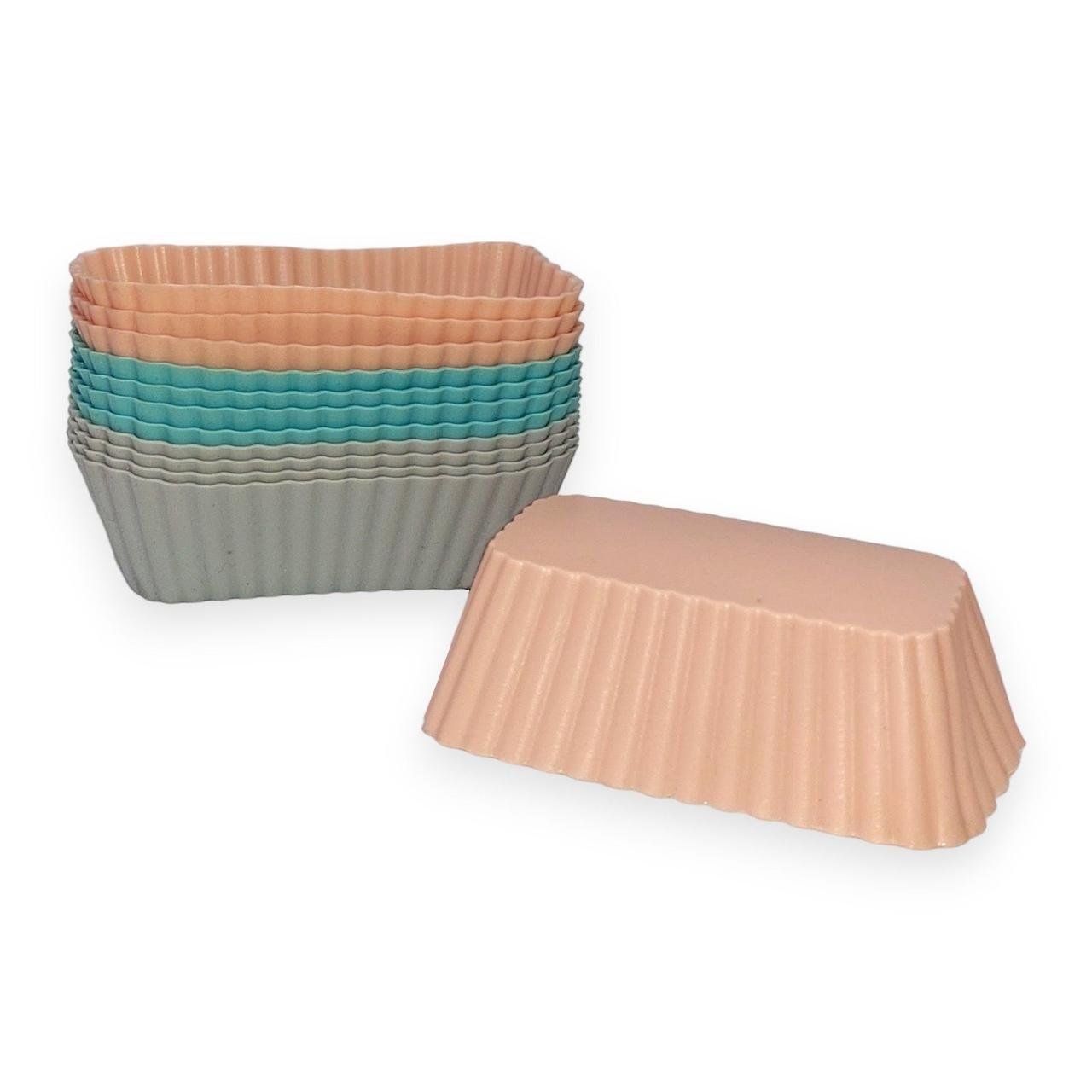 Набор форм для прямоугольных кексов A-PLUS #1942C силиконовые 12 шт. Разноцветный (205223-наб)