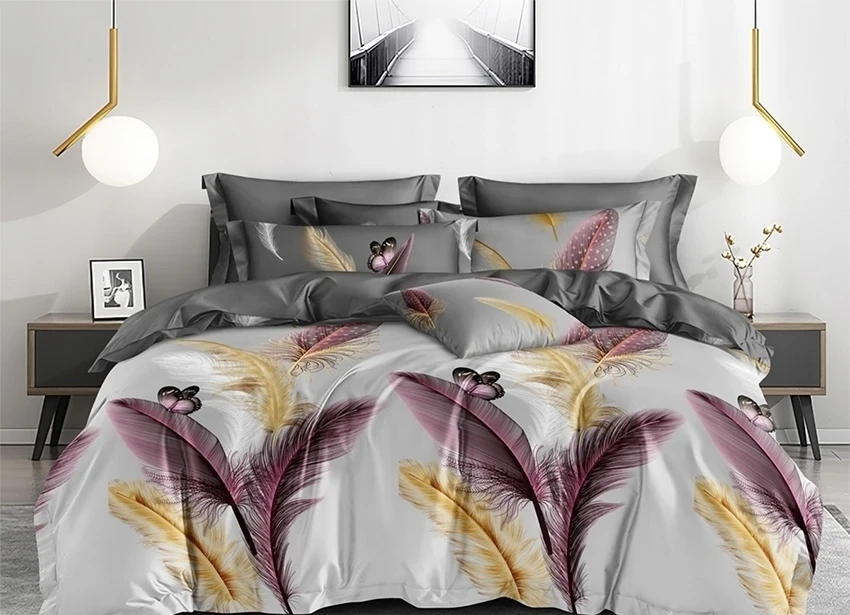 Комплект постельного белья с компаньоном TAG tekstil S553 двуспальный (18997)