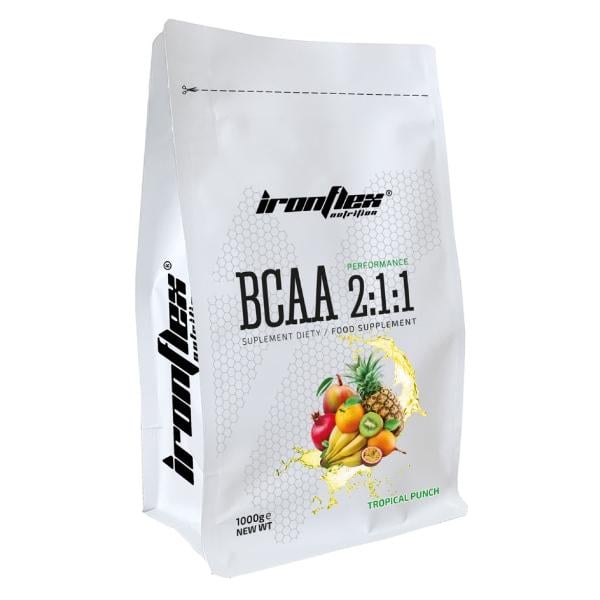 Аминокислота BCAA для спорта IronFlex BCAA Performance 2-1-1 1000 г 200 servings Tropical Punch (000026005)