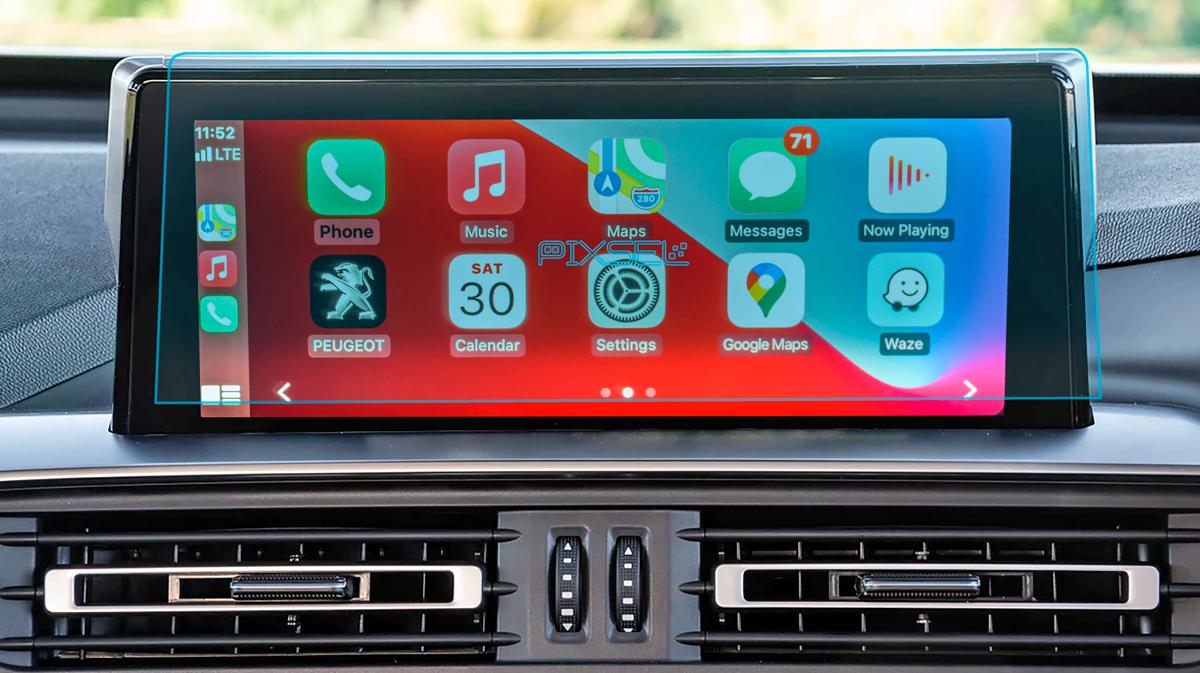 Защитное стекло Pixsel гибридное матовое на монитор Peugeot LANDTREK 11,9" 2020