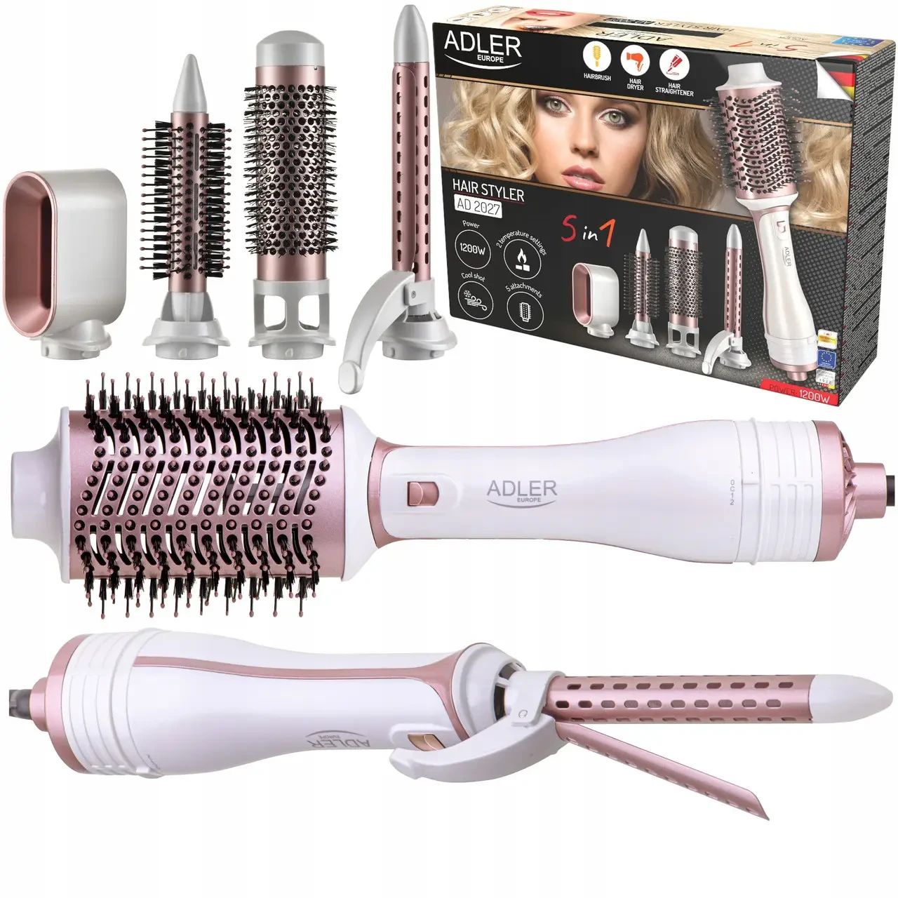 Стайлер Adler AD 2027 5в1 сменные насадки - фото 6 Стайлер Adler AD 2027 5в1 сменные насадки - фото 6