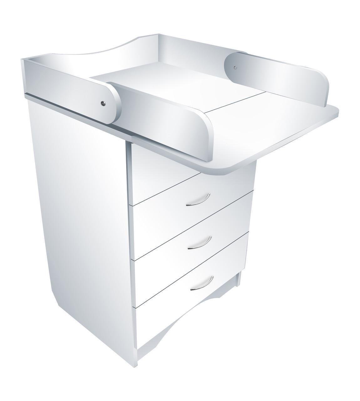 Комод пеленальный Макси-мебель Малыш плюс Белый гладкий (9812)