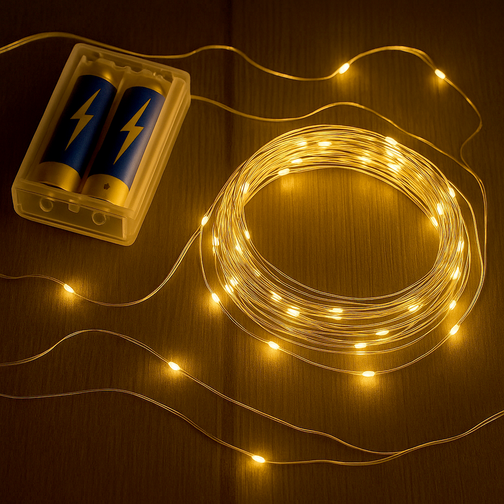 Гірлянда нитка Роса на батарейках 2хАА 5 м 50LED теплий білий - фото 10 Гірлянда нитка Роса на батарейках 2хАА 5 м 50LED теплий білий - фото 10