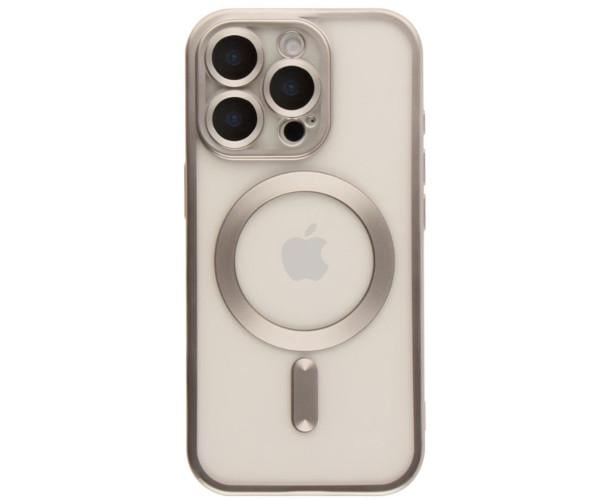 Чехол силиконовый Fashion Shining для iPhone 16 Pro Max с поддержкой беспроводной зарядки Серый