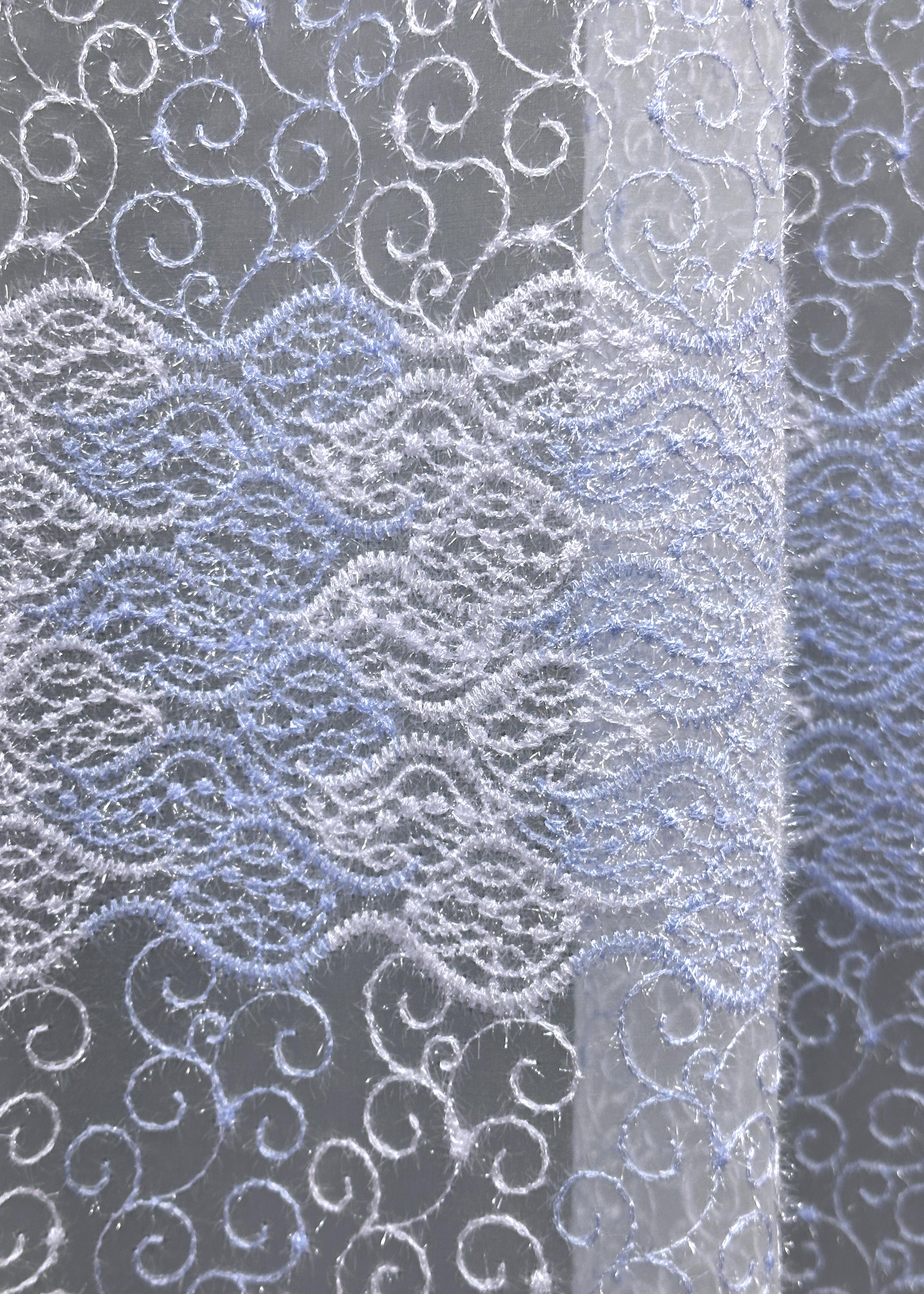 Тюль VR-Textil 1686т Органза з вишивкою та люрексом 300х270 см Блакитний/Білий (42-0725) - фото 7 Тюль VR-Textil 1686т Органза з вишивкою та люрексом 300х270 см Блакитний/Білий (42-0725) - фото 7