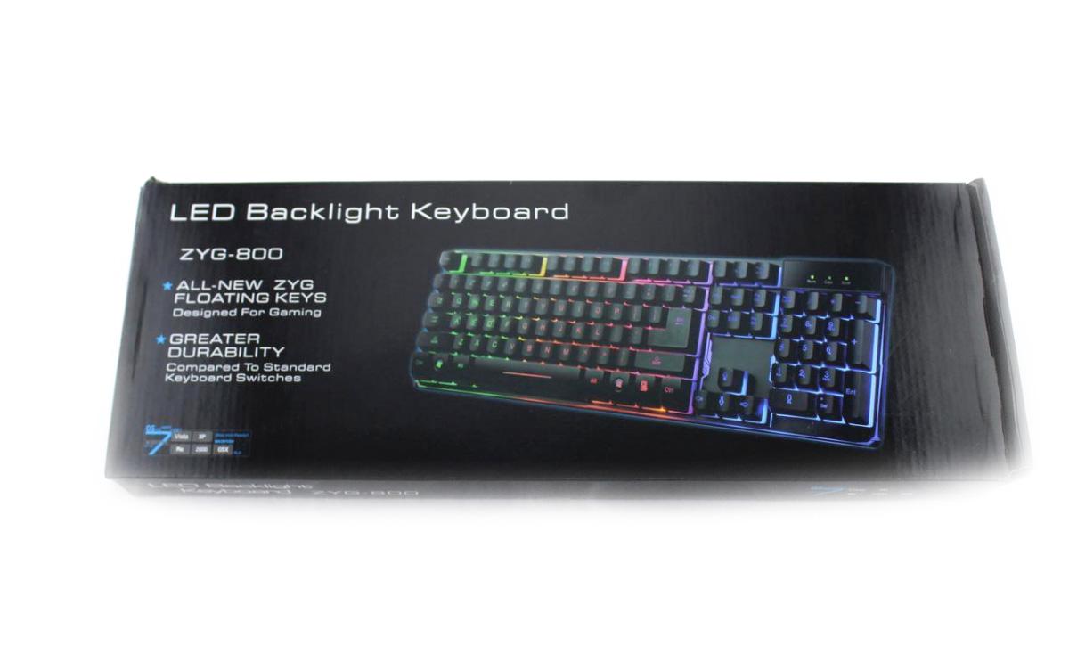 Клавиатура Keyboard UKC ZYG 800 с подсветкой Черный (НФ-00007553) - фото 3